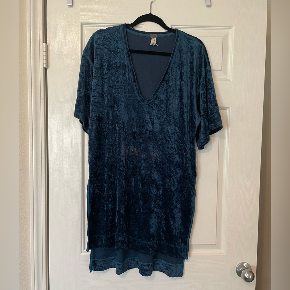Free people teal blue oversized tunic